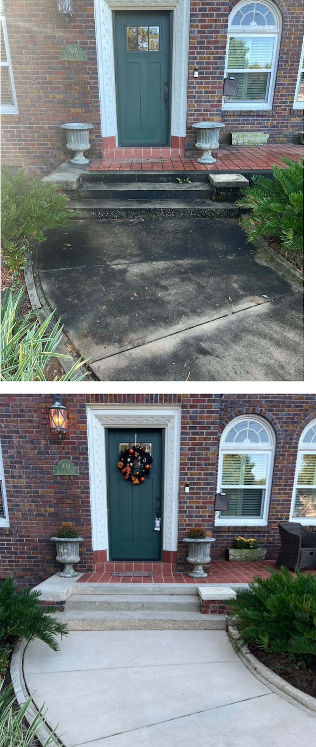 Clean Concrete at Historic Home in East Hill, Pensacola Florida