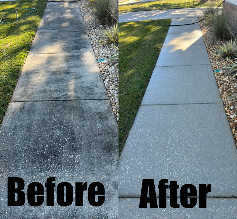 Restorative Sidewalk and Driveway Cleaning in Nature Trail Neighborhood, Pensacola Florida