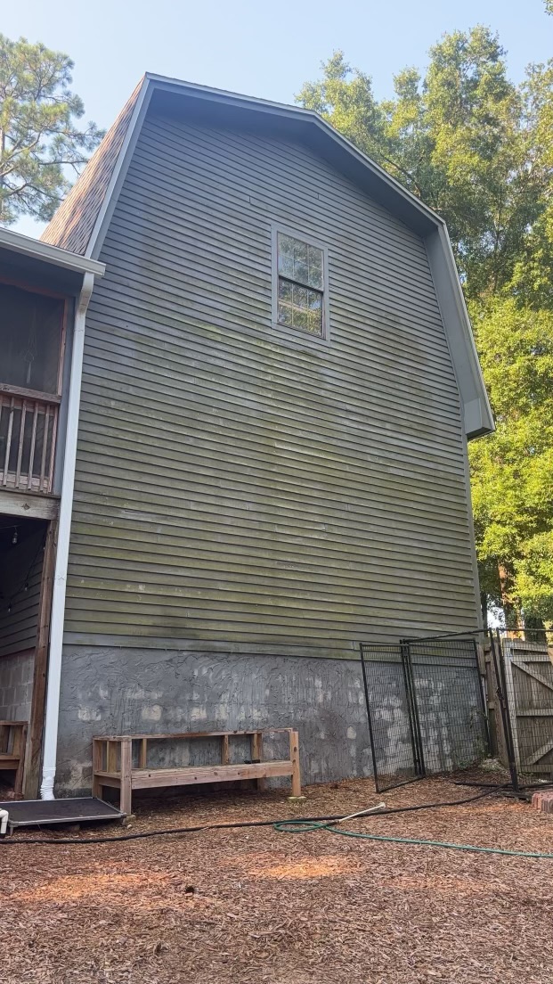 Two Story Wood Siding Soft Washing in Cantonment, Florida